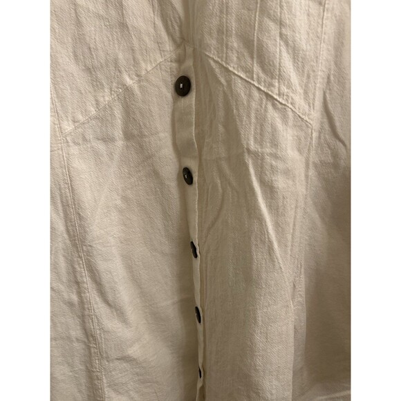 VTG Silhouettes White 100% Cotton Gauze Top W/ Brown Buttons 1X Boho Y2K 90’s - Picture 3 of 5